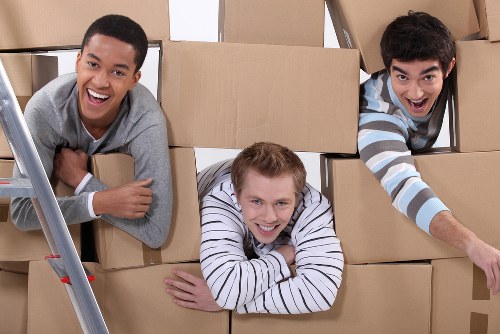 Hammersmith area with moving trucks and storage units